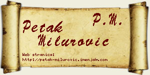 Petak Milurović vizit kartica